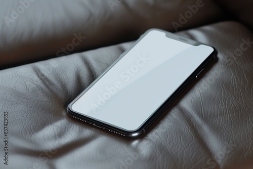 iPhoneX Mockup with White Screen for Global Business Marketing Plan photo