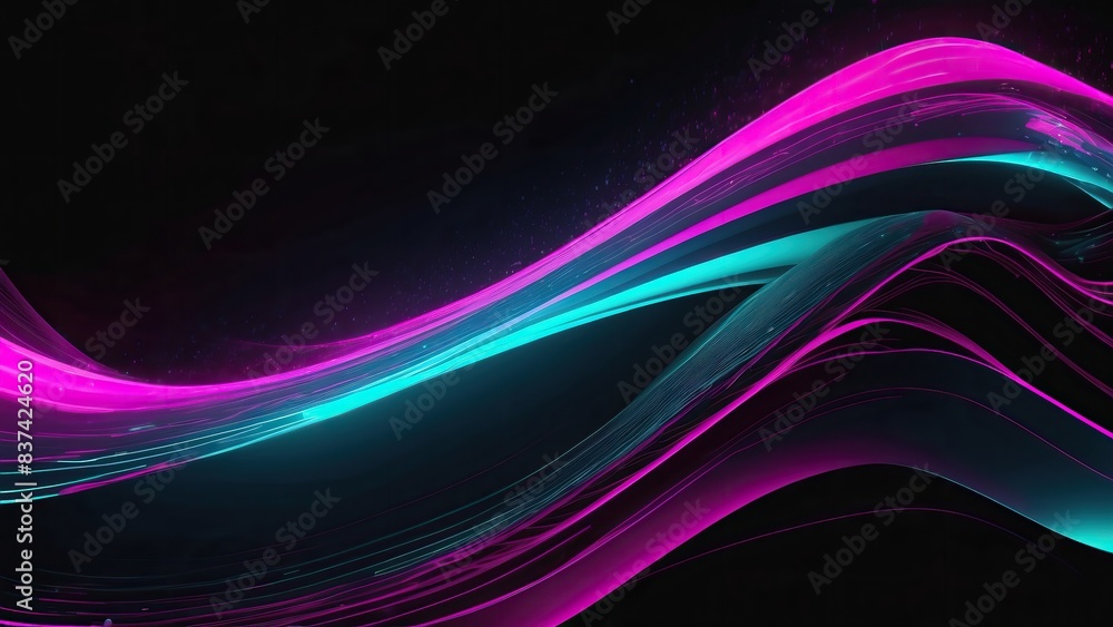 Futuristic cyan and magenta digital lights wave, perfect for vibrant event designs Futuristic cyan and magenta digital lights wave, perfect for vibrant event designs