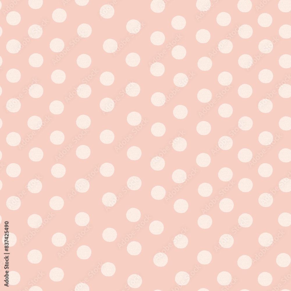 seamless polka dots pattern in a. soft beige with white dots
