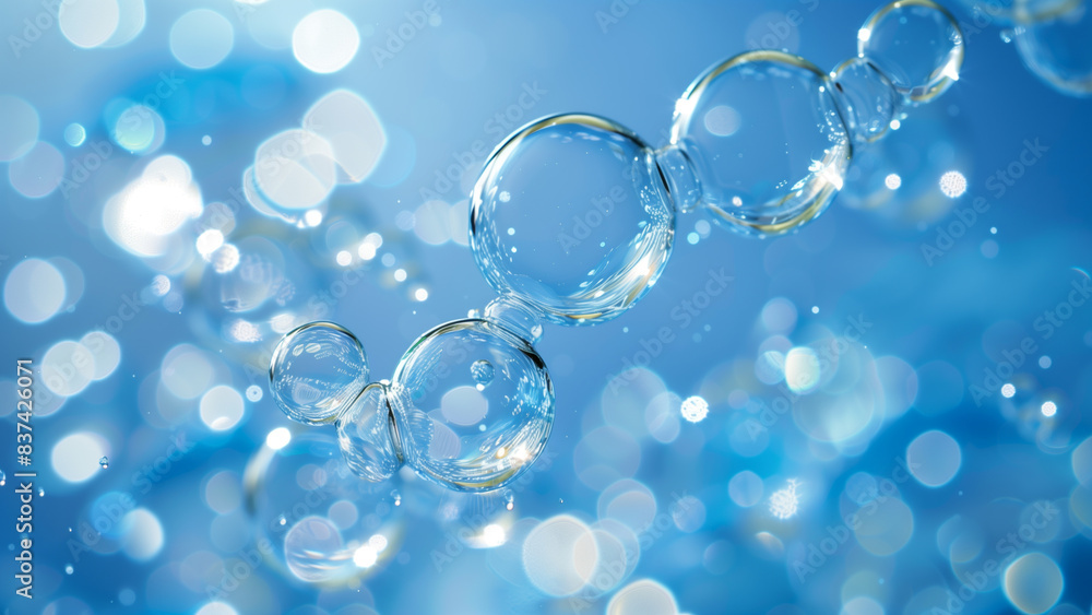 Microscopic Marvel: Light Blue Water Molecules through a Macro Lens Microscopic Marvel: Light Blue Water Molecules through a Macro Lens