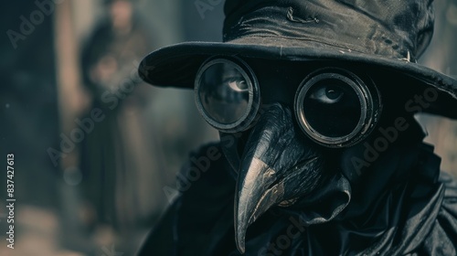 Plague black doctor medieval pandemic uniform concept wallpaper background