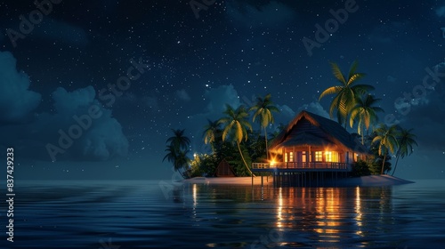 Small island in sea shore wallpaper background