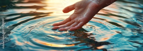 Peple touching pure clean water wallpaper background photo