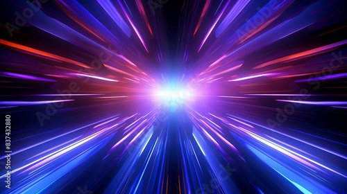 Dynamic burst of vibrant lights in multiple colors creating a radiant, futuristic, and abstract visual effect.