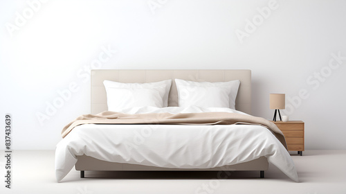 Bed on a White Background Minimal © adam