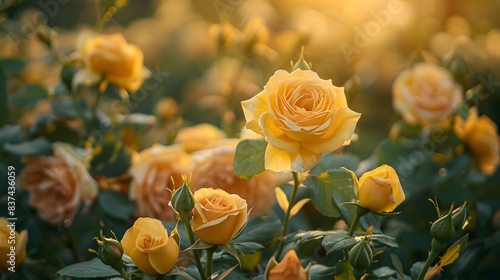 Fototapeta Naklejka Na Ścianę i Meble -  yellow rose in the garden