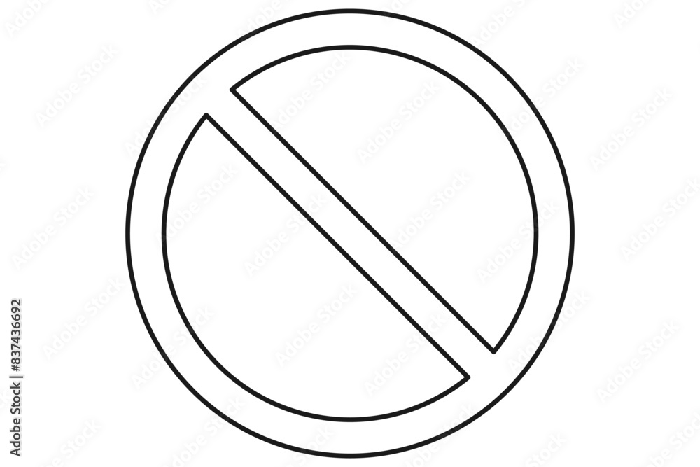 No symbol or banned symbol for prohibited activities in line art vector No symbol or banned symbol for prohibited activities in line art vector