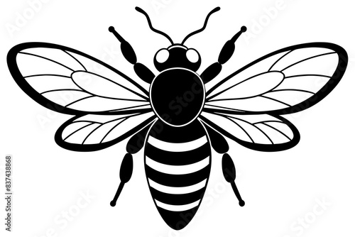 bee silhouette vector illustration