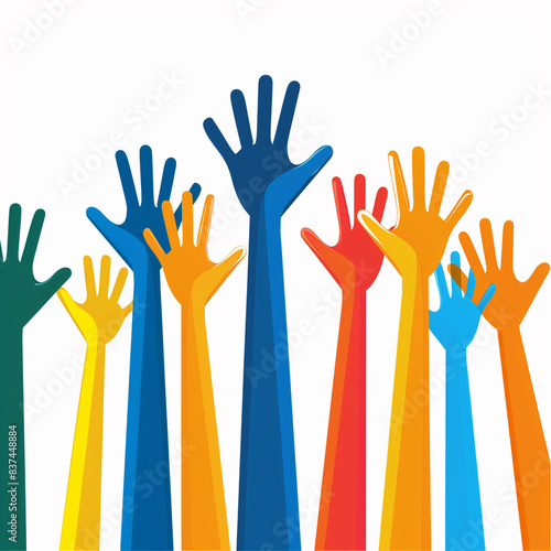A group of people are holding hands together. Concept of unity and togetherness
