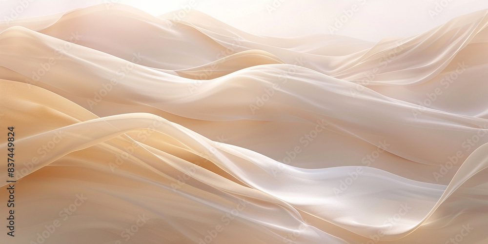 A beautiful beige and brown abstract background with flowing fabric