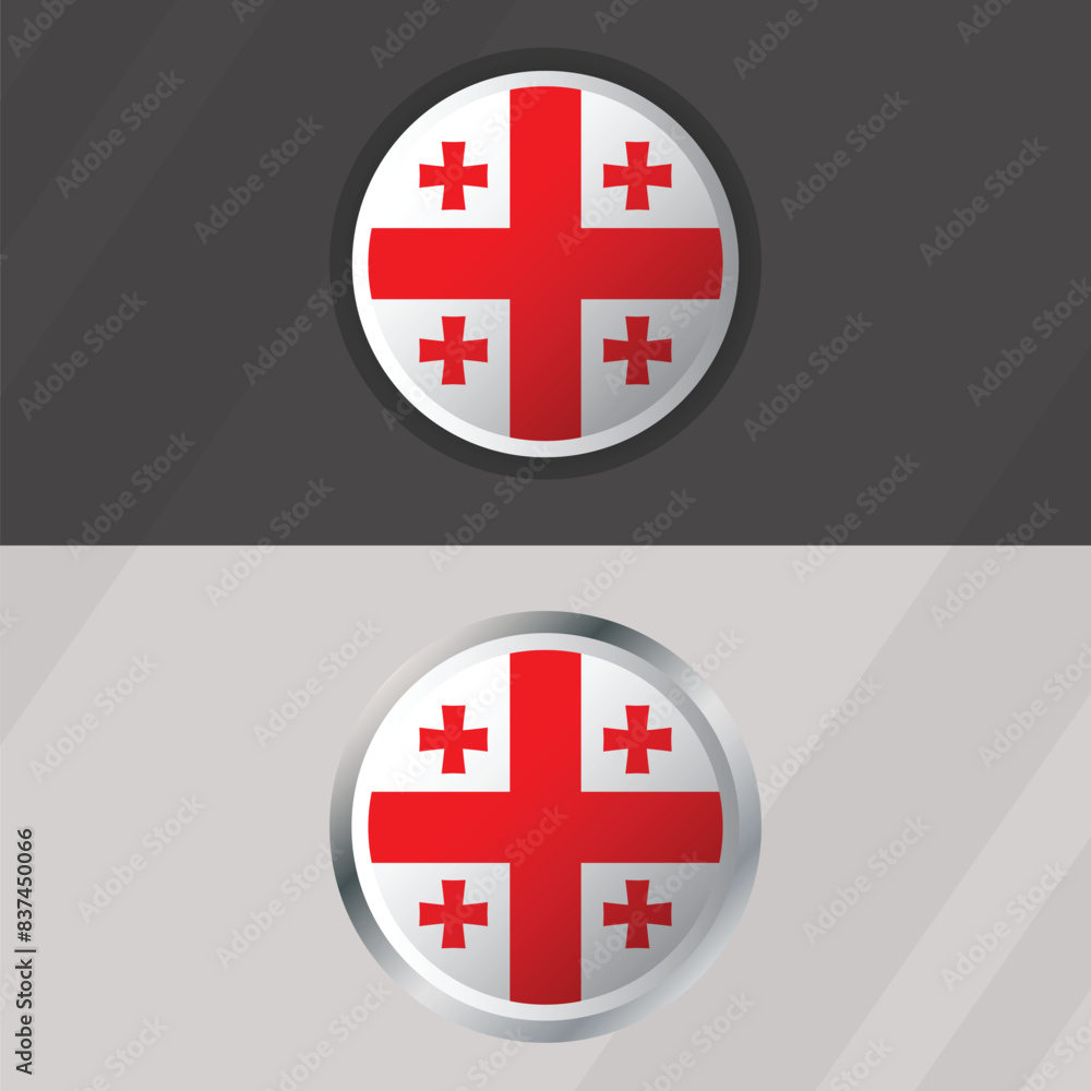 Fototapeta premium Vector Georgia Round Flag Template
