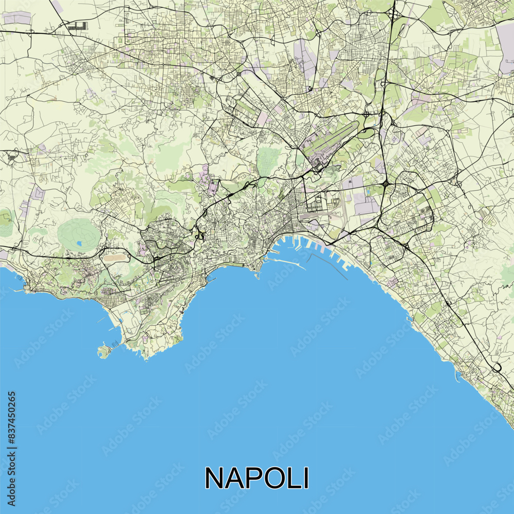 Obraz premium Napoli, Italy map poster art