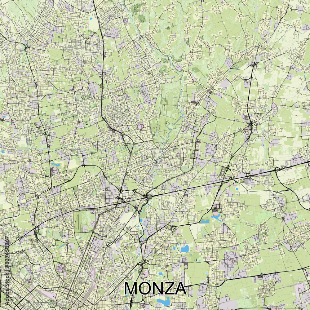 Obraz premium Monza, Italy map poster art