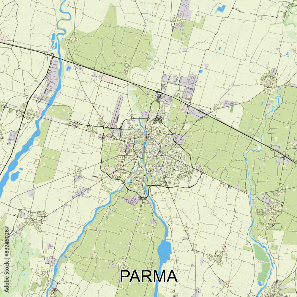 Fototapeta premium Parma, Italy map poster art