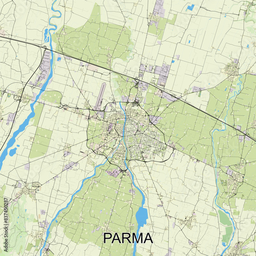 Parma, Italy map poster art