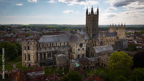 Flight around Canterbury Cathedral in United Kingdom - aerial drone photography