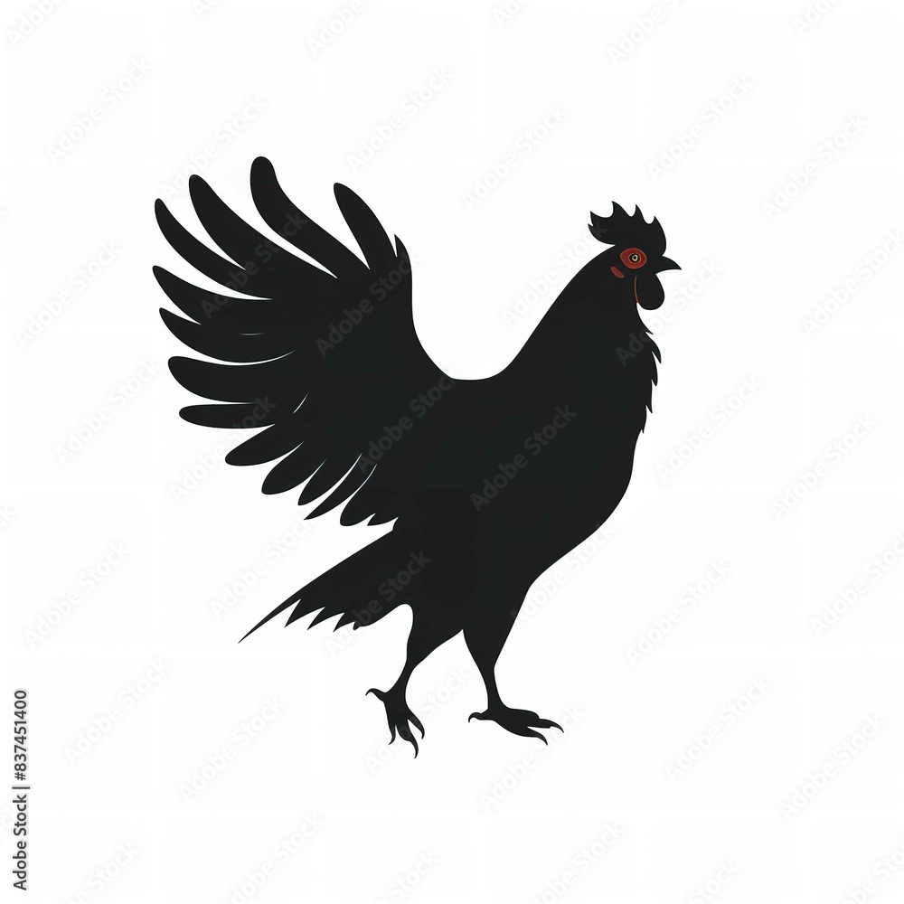 Black Silhouette of a Chicken: Simple and Clean Silhouette Black Silhouette of a Chicken: Simple and Clean Silhouette