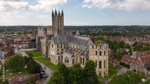 Wallpaper Mural Flight around Canterbury Cathedral in United Kingdom - aerial drone photography Torontodigital.ca