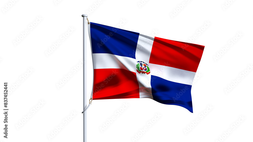 Waving flag of dominican republic isolated on transparent background. Waving flag of dominican republic isolated on transparent background.
