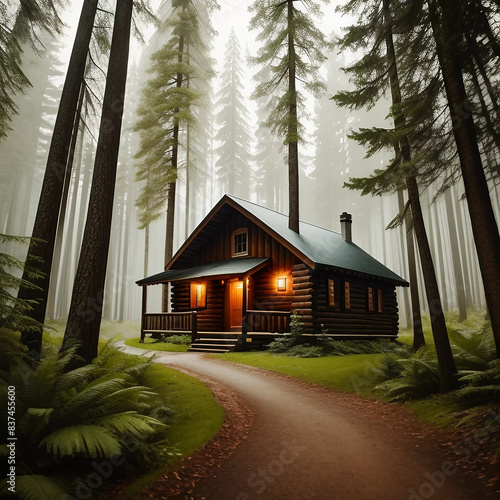 a cabin in a forest 6