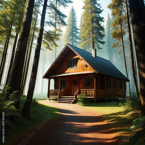 a cabin in a forest 7