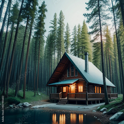 a cabin in a forest 8