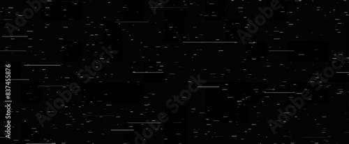 Tv video noise texture template. Rippled video tape background. Glitch vhs pixel noise wallpaper. Lost or bad signal concept. Image distortion distressed backdrop effect. Vector illustration