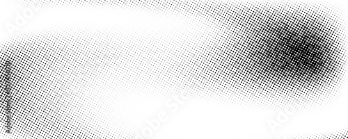 Grunge halftone gradient texture. Fading grit noise background. Sandy gritty wallpaper. Retro pixelated backdrop. Black and white anime or manga comic overlay. Vector textured graphic design