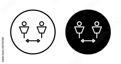 Social distancing icon vector isolated on white background. Keep distance sign. Coronavirus. Social Distancing and Self Quarantine.