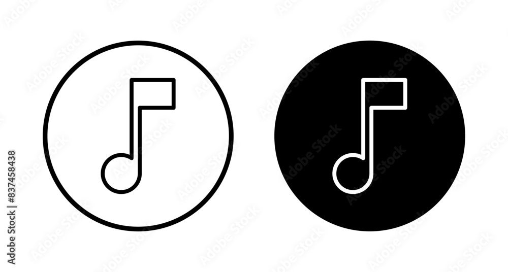 Music icon vector isolated on white background, music vector icon, Melody, song, note, sound, audio sign Music icon vector isolated on white background, music vector icon, Melody, song, note, sound, audio sign