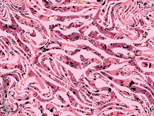 Seamless abstract texture pattern design vector, crystal rose pink tones