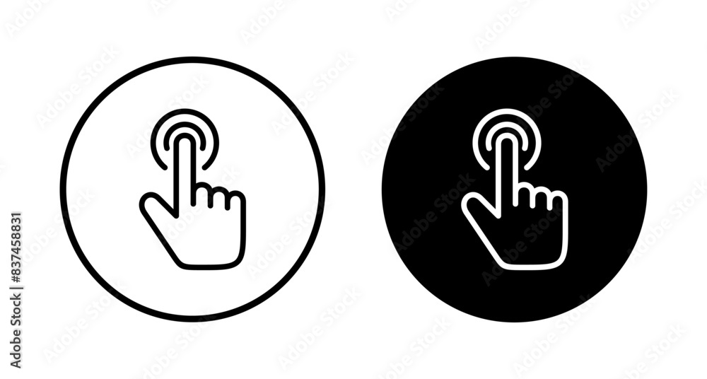 Hand click icon vector isolated on white background. pointer icon vector. hand cursor icon vector Hand click icon vector isolated on white background. pointer icon vector. hand cursor icon vector