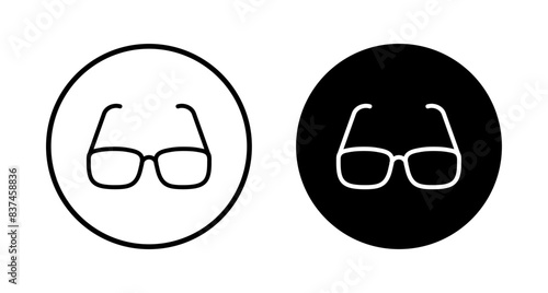 Glasses icon vector isolated on white background. Stylish Eyeglasses. Glasses vector. Optical concept