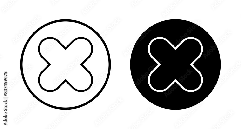 Fototapeta premium Close icon vector isolated on white background. Delete icon. remove, cancel, exit symbol