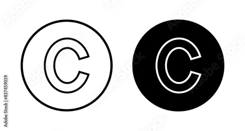 Copyright icon vector isolated on white background. copyright symbols