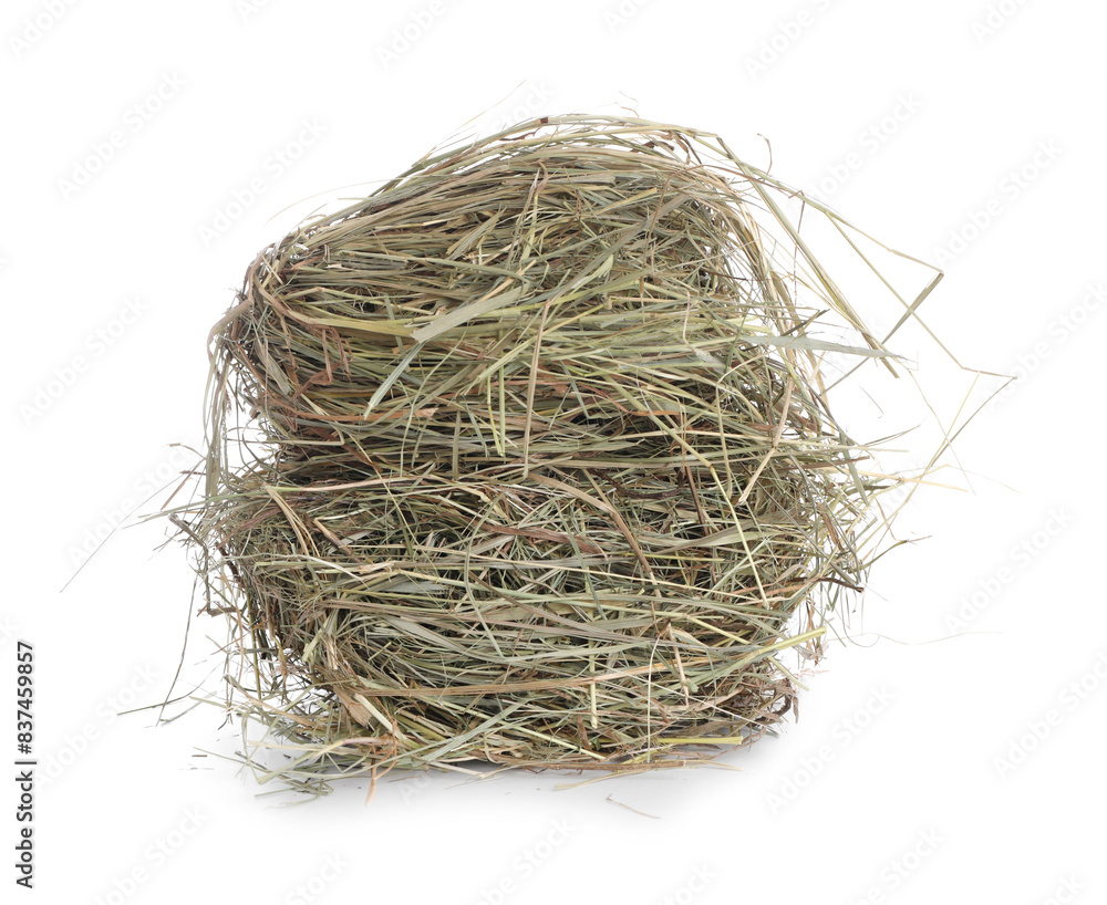 Dried hay isolated on white. Livestock feed Dried hay isolated on white. Livestock feed