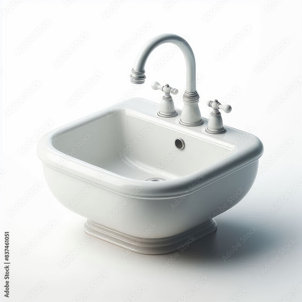 White sink isolated on a white background White sink isolated on a white background