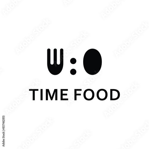meal time flat abstract icon logo