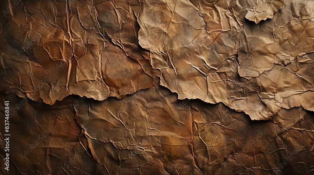 Antique brown paper with a rough, weathered surface, showcasing rich, earthy tones and texture variations Antique brown paper with a rough, weathered surface, showcasing rich, earthy tones and texture variations