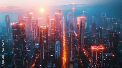 future city skyline concept. Future business vision concept