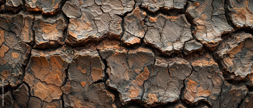 Close-up of tree bark texture, natural detail, earthy tones, copy space Close-up of tree bark texture, natural detail, earthy tones, copy space