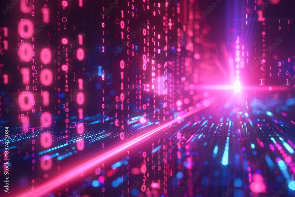 Digital Binary Technology Background created with Generative AI Digital Binary Technology Background created with Generative AI