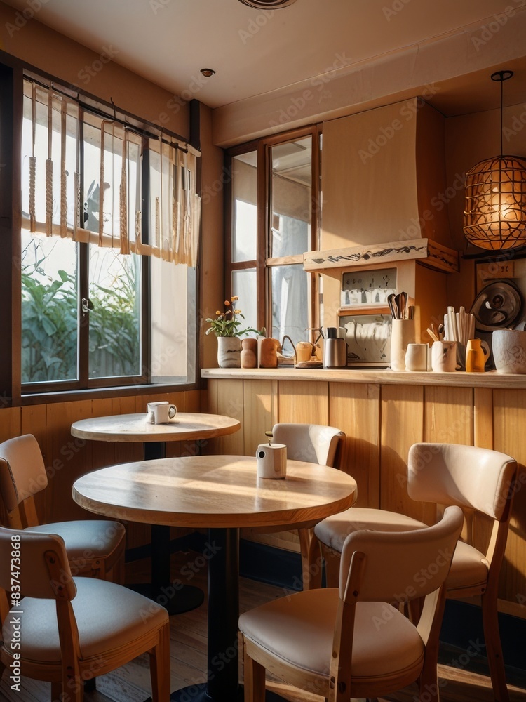 Fototapeta premium interior japanese style cafe modern concept architecture