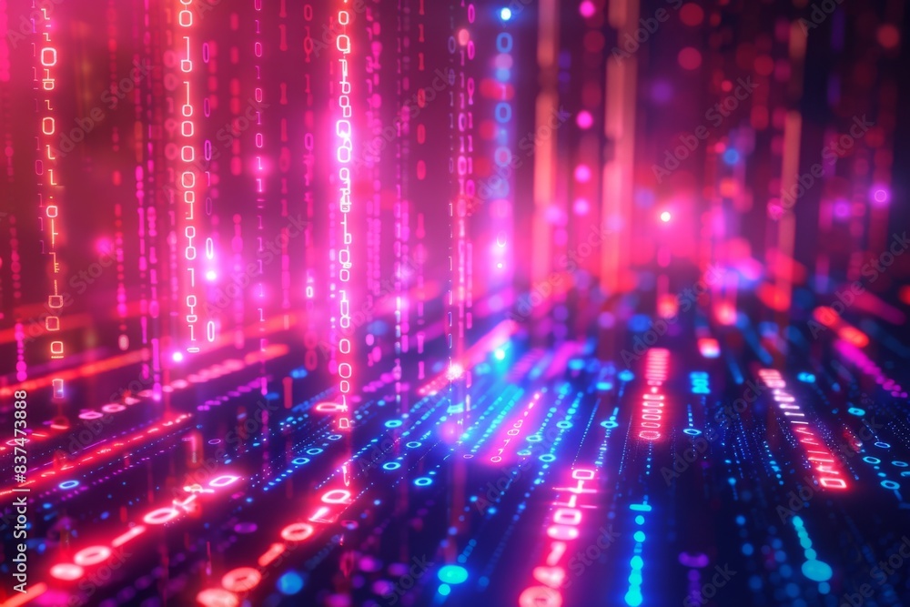 Digital Binary Technology Background created with Generative AI Digital Binary Technology Background created with Generative AI