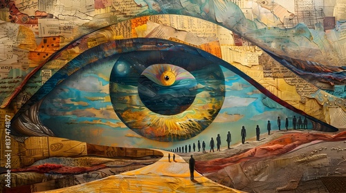 Surreal Eye Symbolizing the Journey Towards Unity and Solidarity in a Shared Future