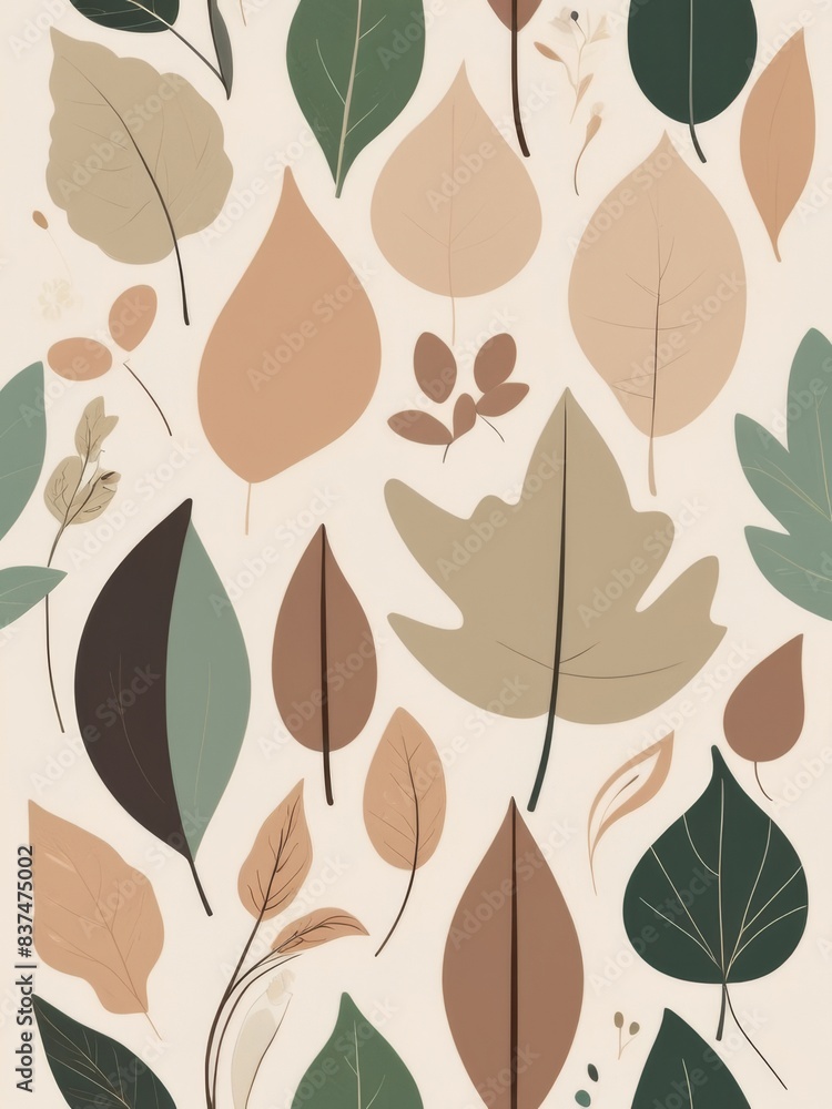 minimalist illustration of leaves and flowers minimalist illustration of leaves and flowers