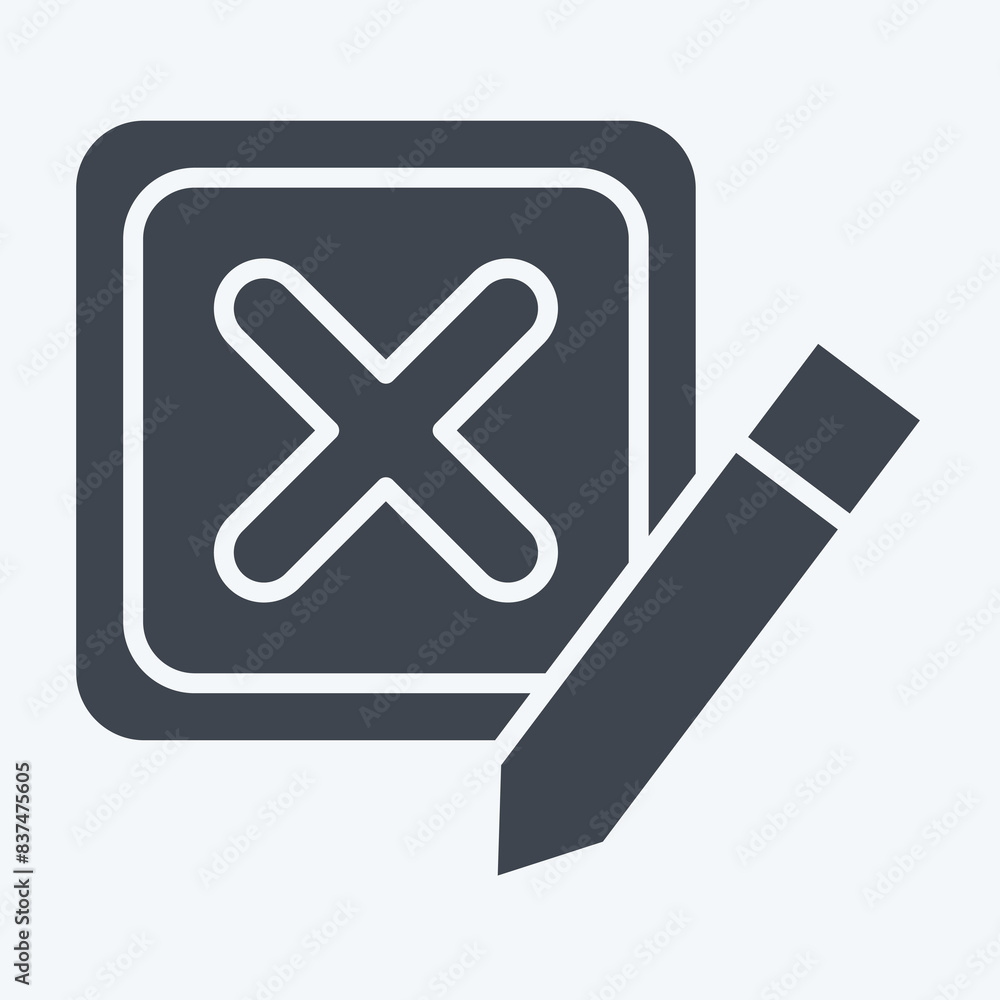 Icon Incorrect. related to Delete symbol. glyph style. simple design illustration Icon Incorrect. related to Delete symbol. glyph style. simple design illustration