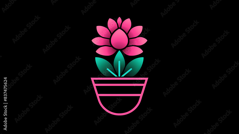 Flower Pot Logo Design Flower Pot Logo Design