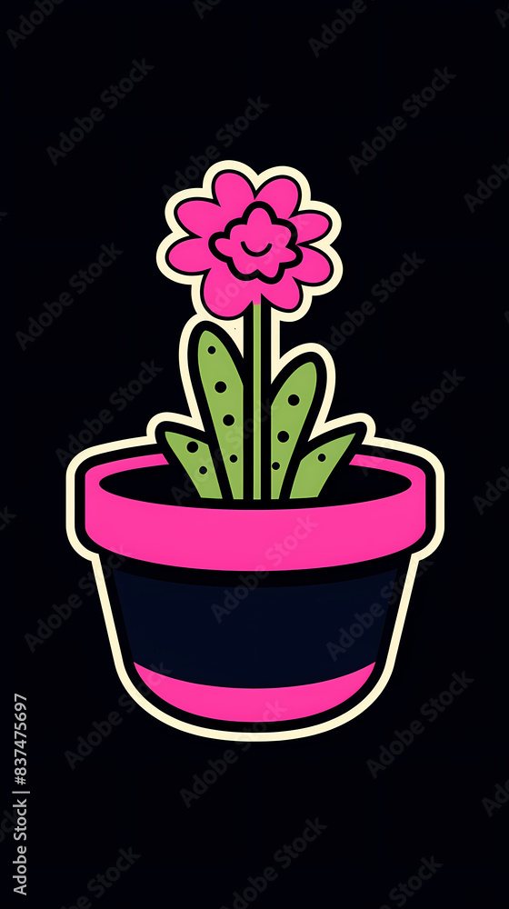 Flower Pot Logo Design Flower Pot Logo Design
