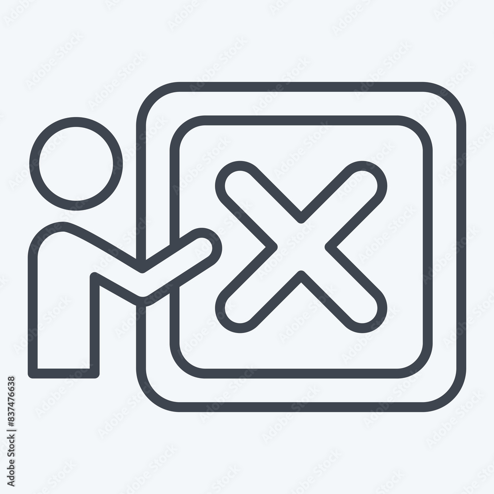 Icon Dismiss. related to Delete symbol. line style. simple design illustration Icon Dismiss. related to Delete symbol. line style. simple design illustration
